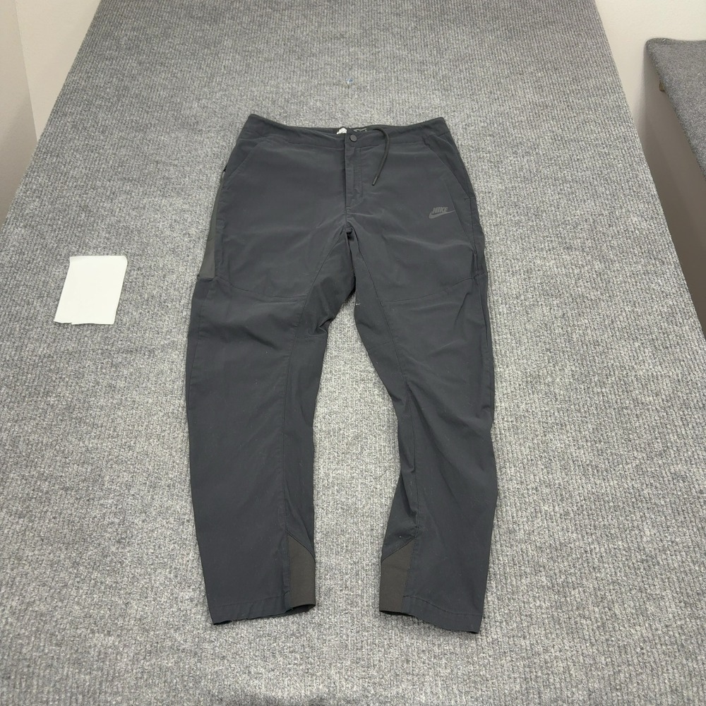 Nike Pants Mens 32 Black Cotton Blend Tapered Tech Athletic Gorpcore Golf